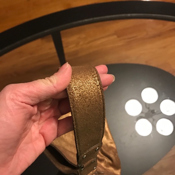 Offers?. Cole Haan Gold Suede Hobo bag - Picture 5 of 8